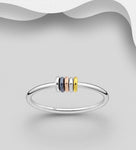 Sterling Silver, Gold and Rhodium Ring