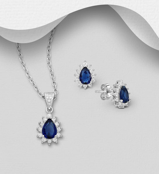 Pear-shaped Earring and Pendant Set