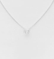 Simulated  Diamond Solitaire Necklace