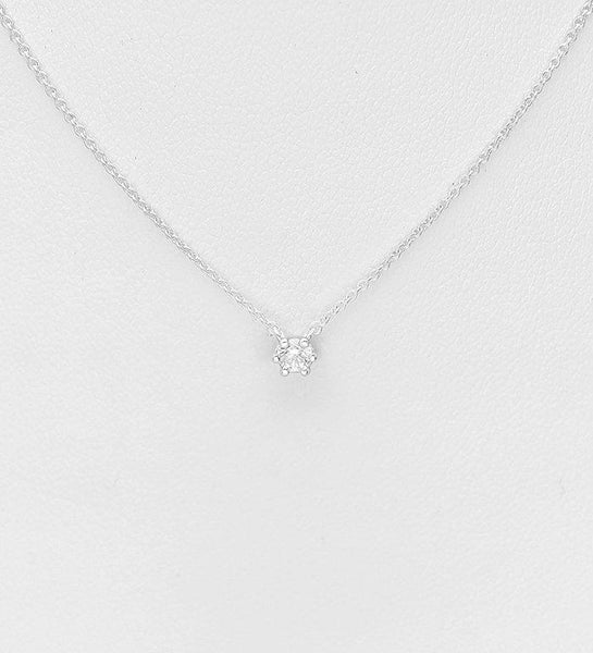 Simulated  Diamond Solitaire Necklace