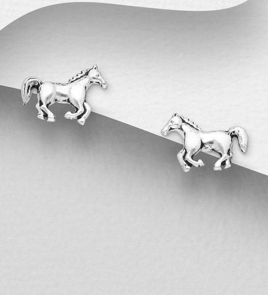 Sterling-Silver-Standing-Horse-Studs