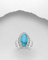 Sterling Silver Ring Decorated With Turquoise