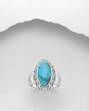 Sterling Silver Ring Decorated With Turquoise
