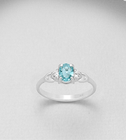 Sterling Silver Princess Prong Ring (4 colors)