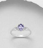 Sterling Silver Princess Prong Ring (4 colors)