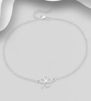 Sterling Silver Lucky Clover Anklet