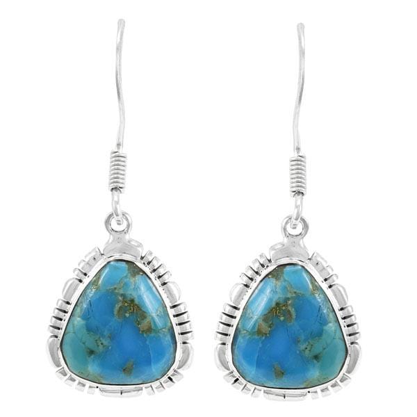 Turquoise Wire Drop Earrings