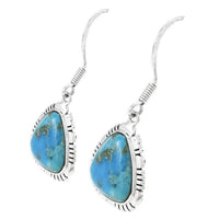 Turquoise Wire Drop Earrings