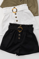 Paperbag- Waist Belted Shorts