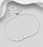 Sterling Silver Best Mom Bracelet
